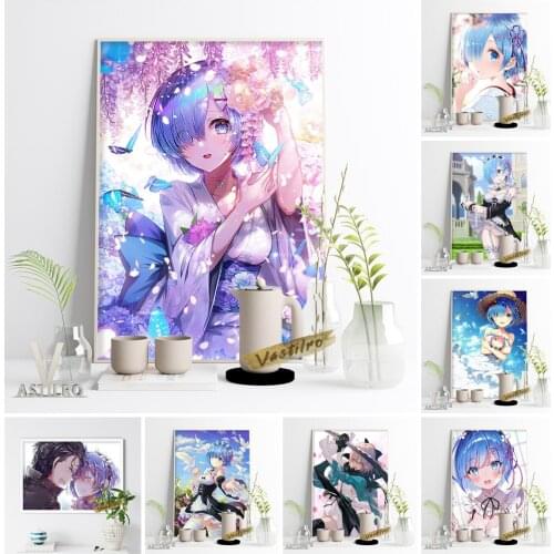 Re:Zero-Starting Life In Another World Anime Poster Cartoon Role Rem Art Prints Wall Picture Otaku Collection Gift Home Decor