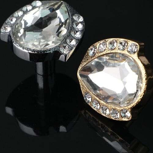 Dresser pull knob Drawer tv cabinet shoe cabinet knob clear crystal diamond knob silver gold modern fashion furniture handle