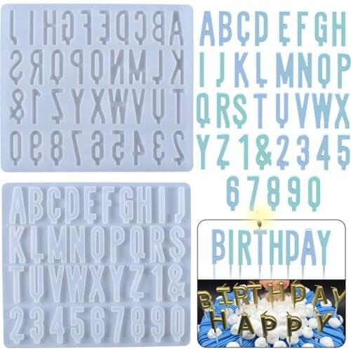 Number letter birthday candles Silicone Mold For Birthday party Craft Home Handmade Making crystal Epoxy Resin Molds