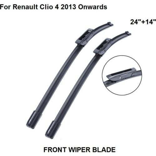 Wiper Blade For Renault Clio 4 24"+14" 2 Pieces Windscreen 2013 Onwards Natural Rubber Car Accessories