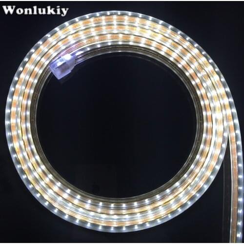 3014 Led Strip AC220V 120leds/M IP67 Waterproof Outdoor Garden Tape Rope Light White/Warm White + EU Power plug High Brightness