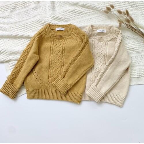 2021 Autumn Winter New Arrivals Handsome Baby Sweater Knitted Baby Cabled Sweater Girls Warm Clothes Kid Boys Winter Clothes