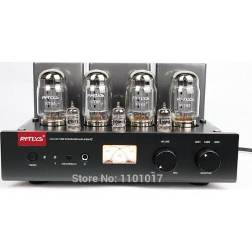 RFTLYS A2 KT88 Push Pull Tube Amplifier HIFI EXQUIS Integrated 12AU7 Lamp AMP With Bluetooth