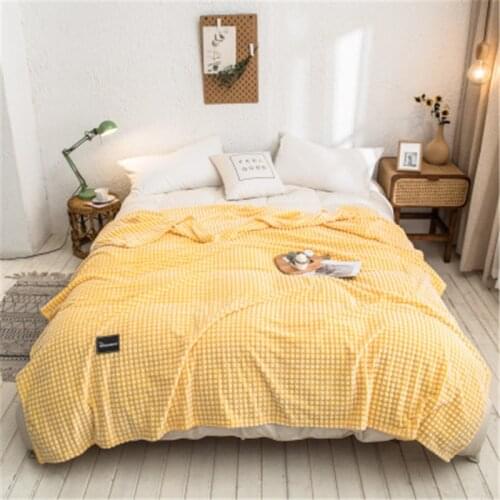 Thicken Warm Siesta Coral Fleece blanket for Bed Sofa Soft Skin-friendly Blanket Japanese-style Plaid Blanket