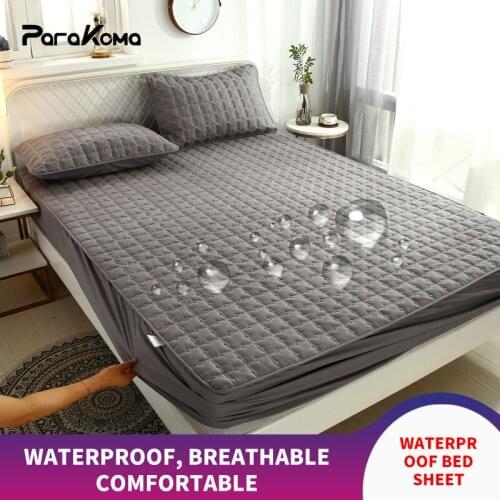 100% Cotton Waterproof Bed Mattresses Cover Washable Bed Cover Multicolor Thickened Mattress Protector Flat Bedspreads