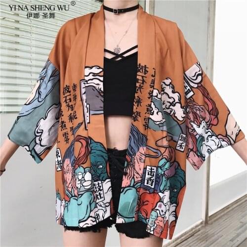 Kimonos woman 2020 Japanese kimono cardigan cosplay shirt blouse for women Japanese yukata female summer beach kimono