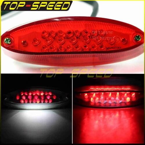 Motorcycle Tail License Plate Light Red Tail Rear Lights Brake Stop Lamp For Honda Yamaha Suzuki ATV License Plate Light