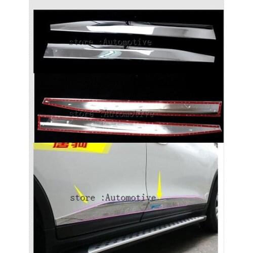 For Nissan X-Trail X Trial Rogue T32 2014 2015 2016 2017 ABS Chrome Side Door Body Protection Molding Trim Cover Car Styling