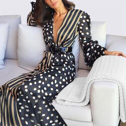 Dresses For Womens Boho Half Sleeve Wave Point Fashion Ladies Casual Evening Paty Long Dress Sexy Prom Clothing New 2021 #T1G