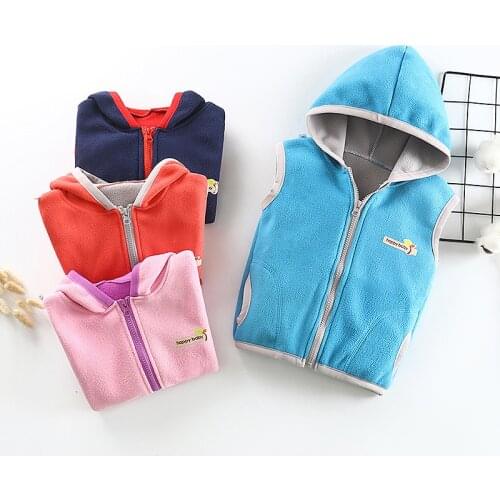 Vest For Boy Girl Waistcoat Warm Children Vest Teenager Boys Polar Fleece Outerwear Sleeveless Coats Autumn Winter Jackets Teens