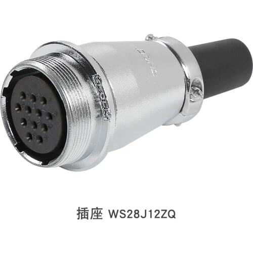 ZHQCN WS28 ZQ In-line Female Power Connector Power Waterproof IP67 M28 Gold Plated Multi-Core 2 3 4 7 10 12 16 17 20 24 26 Pin