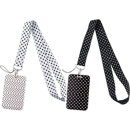 1pcs ZF2795 White Black Dots Bank Credit Card Holder Wallet Bus ID Name Work Card Holder For Student Card Cover Business Card