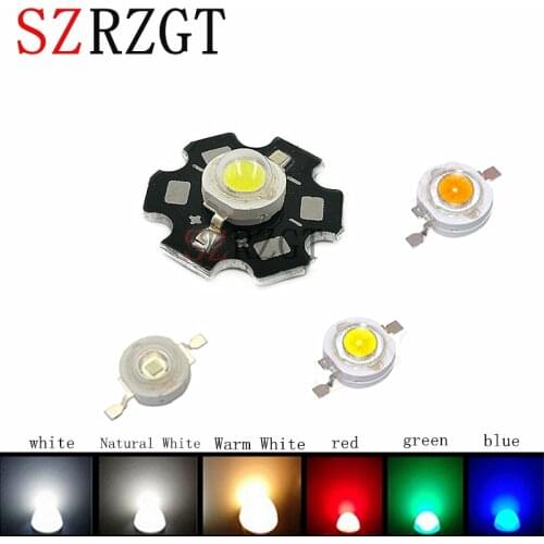 10pcs 3W watts 45mil High Power SMD LED Chip Light Beads Warm White Cool White 10000K -30000k Red Blue IR With PCB/ no PCB