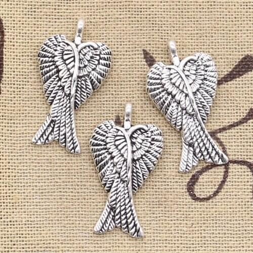 12pcs Charms Angel Wings 27x15mm Antique Making Pendant fit,Vintage Tibetan Bronze Silver color,DIY Handmade Jewelry