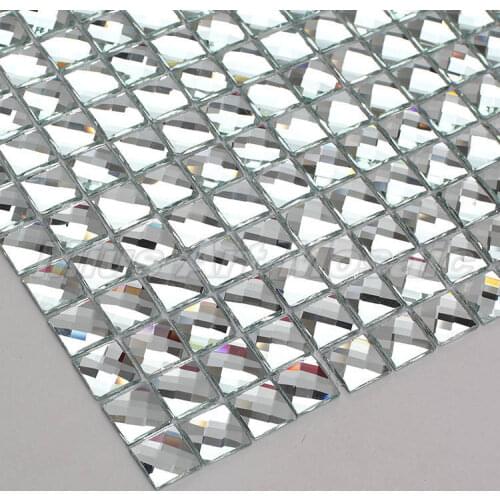 13 edges beveled mirror diamond glass mosaic tiles for wall showeroom KYV display cabinet wallper DIY decorate