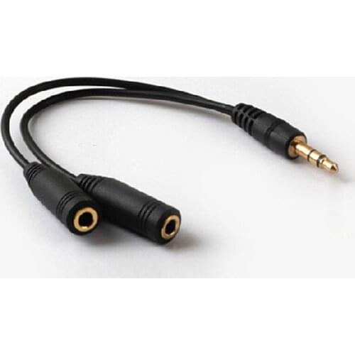 3.5mm Stereo Headphone Audio Y Splitter Cable Adapter Plug Jack Cord Computer audio Adapter cord Jumper Cable 1 Male to 2 Female
