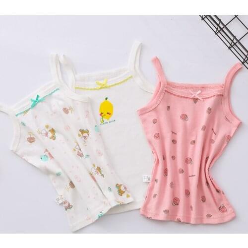 Girls Cotton Top 3pcs Pet set Tank Top Boy Kids Clothing flower printing Children Tshirt