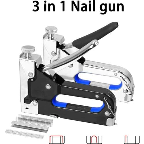 3 IN 1 Staple Gun for DIY Home Construction Wood Stapler Upholstery Fix Furniture Frame Nail Gun Without Staples Nailer