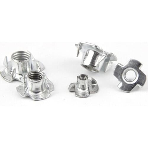 30Pcs 1/4-20 Galvanized four claw nut corners nail furniture nuts 4.8G High Quality
