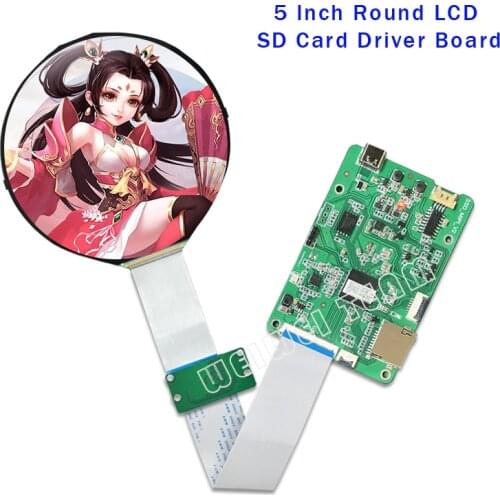 5 Inch Round Circular LCD Circle Screen 1080P Advertising Display 1080*1080 MIPI Interface SD Card Auto Play Driver Board