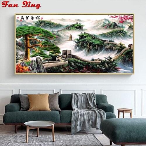 5d diy diamond painting China Great Wall building landscape diamond embroidery full Rhinestone mosaic for living room decor