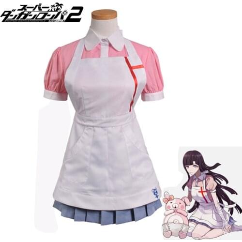 Anime Super Dangan Ronpa 2 Mikan Tsumiki Sonia Nevermind Nurse Maid Dress Women Sexy Costume Cosplay Uniform Full Set Clothes
