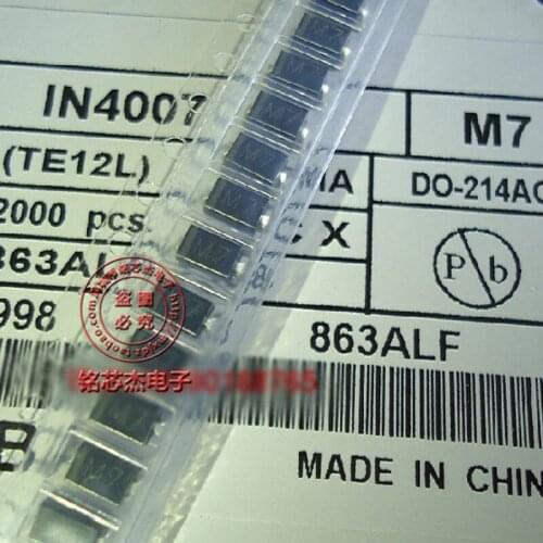 Free shipping DIODE M7 1N4007 SMA 1A 1000V Rectifier Diode in stock New Original IC diy electronic
