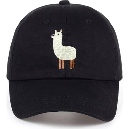 VORON new Unisex Alpaca Embroidery Adjustable Dad Hat men women cute Black beige Alpaca Baseball Cap
