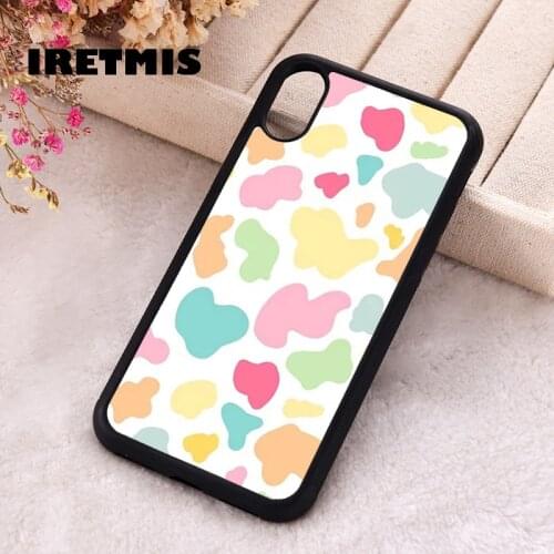 Iretmis 5 5S SE 2020 Phone Cover Cases for iPhone 6 6S 7 8 Plus X Xs Max XR 11 12 MINI Pro Rubber Silicone Rainbow Moo