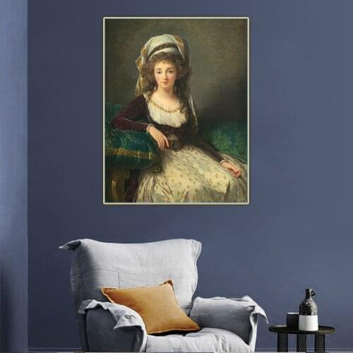 Citon E.Vigee Lebrun《Madame d Aguesseau de Fresnes》Canvas Art Oil Painting Artwork Decorative Picture Wall Decor Home Decoration