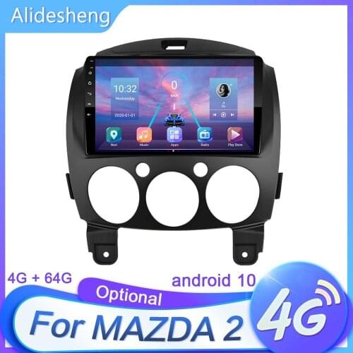 For Mazda 2 2007-2013 Android 10 Car Multimedia Player Navigation 4G+64G 2 din DSP WIFI 4G SIM Car Radio Video Player