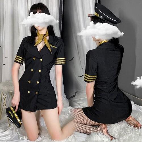 Erotic Lingerie Sexy Stewardess Uniform Temptation Fantasy Lingerie Sexy Lingerie for Women Erotic Cosplay Sexy Stripper Outfit