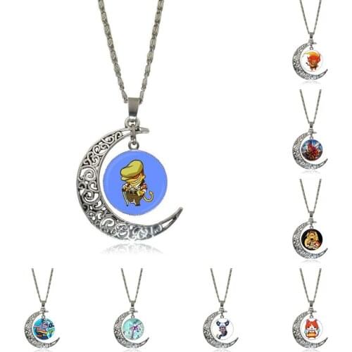 EJ Glaze For Lovers Best Friendship Yokai Yo-Kai Youkai Necklace Fashion Long Chain With Crescent Shaped Necklace Jewelry
