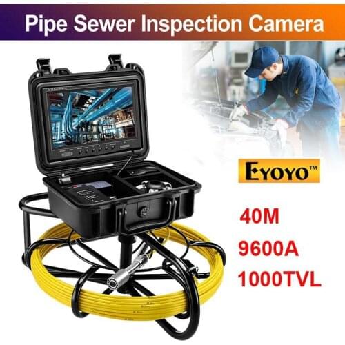 Eyoyo 9600A 9 inch monitor Pipeline Endoscope Inspection Camera 40M Underwater Industrial Pipe Sewer Drain Video snake camera