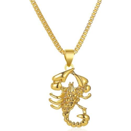 Modyle 2020 Western Hot Sale Hip-hop Pendant Necklace Creative Gold Scorpion Pendant Necklace Men Women Jewelry