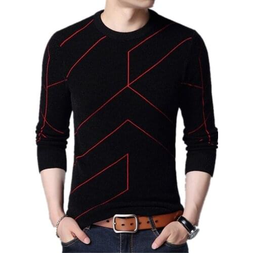 Men Winter Warm Pullovers Mens Knitted Sweaters Cashmere Wool Pullover Casual Striped O-Neck Long Sleeve Comfort 2020 Hot