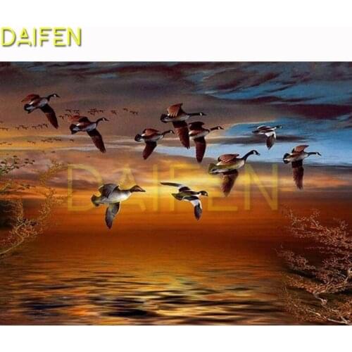 Full Square Diamond mosaic Duck bird sky sea Full Round Diamond painting Cross stitch Duck bird sky sea 5DDIY Diamond embroidery