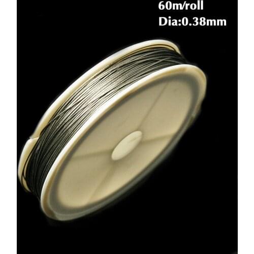 0.3/0.38/0.45mm 60Meters Beading Steel wire thread cord original color jewelry findings for DIY fashion charms Making