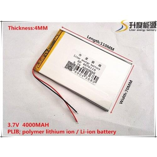 Tablet pc [4070110] 3.7V,4000mAH (polymer lithium ion battery) Li-ion battery for tablet pc 8 inch 9inch Tablet pc