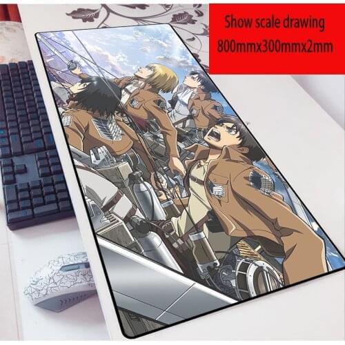 Attack On Titan Anime Large Size Hot Sell Mouse Pad Art Lovely Anti-slip Anime Cartoon Gamer Carpet Office Decoration Mouse Mat