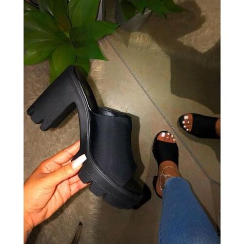 Fashion Sexy Ladies High Heels Sandals for Women Casual Party Shoes Fish mouth Beach Slippers Summer Travel Slip-on Shoes Slides