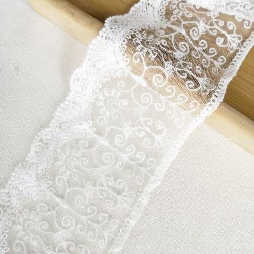 19yards 9.5cm Mesh cotton embroidery Lace ribbon Dressedge decoration DIY Garment material Needlework sewing accessories 294