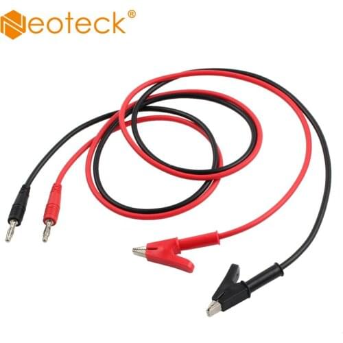 Neoteck Banana Plug to Alligator Clip Heavy Duty 1M Long for Multimeter Labs Test Leads 15A Banana Plug Test Cable