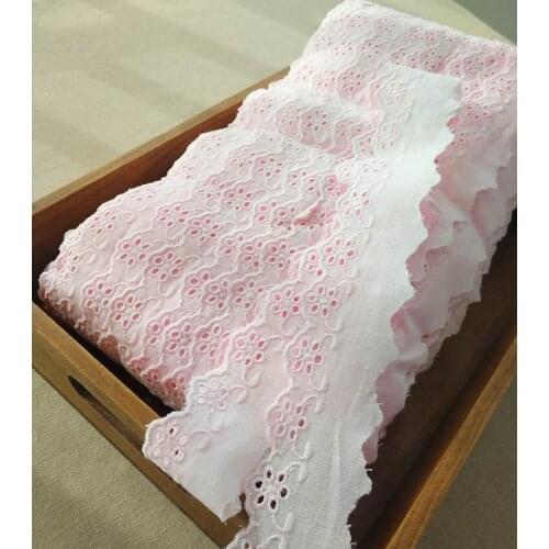 3 Meters 4cm Wide Cloth Cotton Lace DIY Clothing Accessories Exports Light Pink Cotton Lace Trim Hot Sale