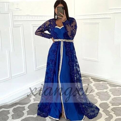 Evening Dresses Lace A Line Arabic Dubai Party Gowns Longo Muslim Prom Gown Plue Size 2020