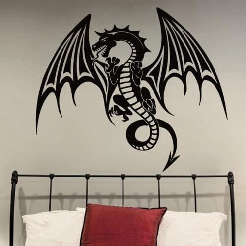 Tribal Chinese Dragon Wall Art Sticker Religion Symbol Dargon Wall Vinyl Decals Home Living Room Decoration Vinyl Wall Arts