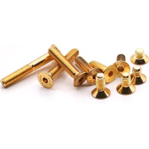 Countersunk Socket Screw Grade 12.9 DIN7991 Allen Key Bolts Screws Alloy Steel Titanium Plating Gold Metric M2 M2.5 M3 M4 M5