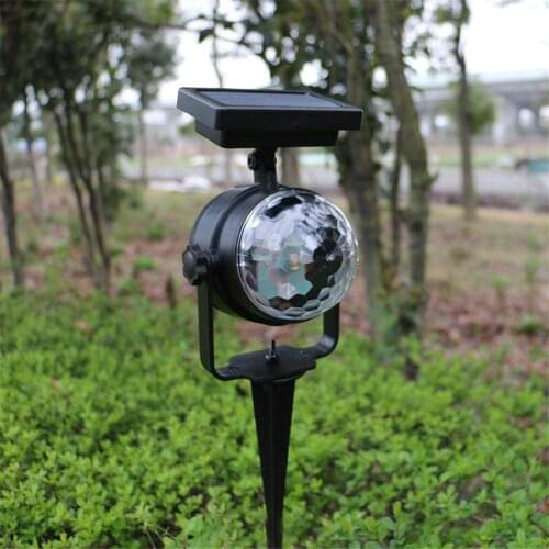 Solar Powered Rotating Color Crystal Magic Ball Disco Stage light Christmas Party Lamp Outdoor Garden Lawn Laser Projector Lamp