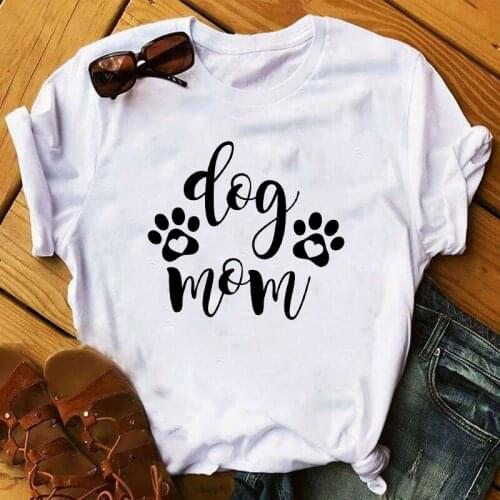 Womens T-shirt Dog Pet Leopard Cute Mom Fashion Printed Lady T-shirts Top T Shirt Ladies Womens Graphic Female Tee T-Shirt