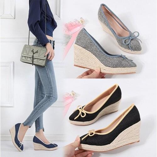 For Women Fragrant High Heels Shoes Temperament Bow Toe Sandals 2021 Autumn New Arrival Espadrilles Pointed shoes